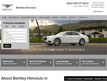 Tablet Screenshot of bentleyofhonolulu.com